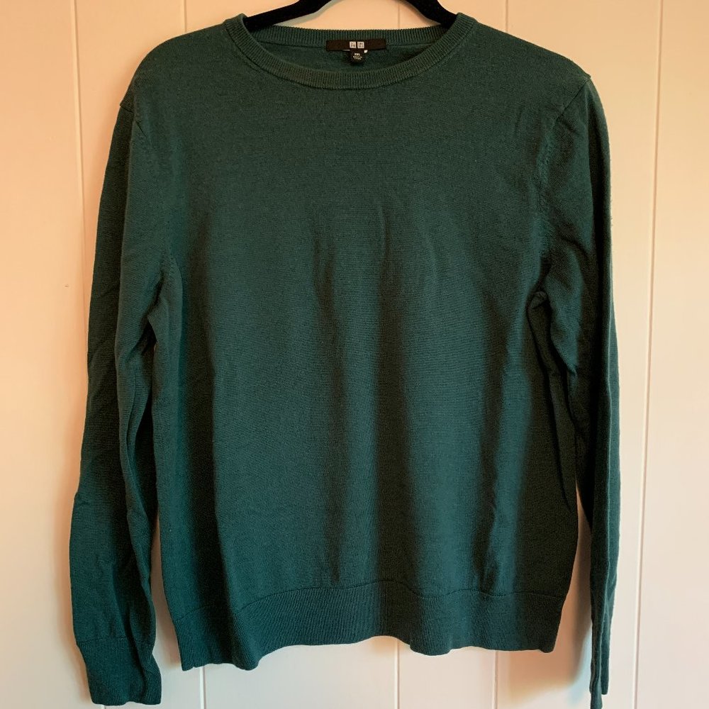 Uniqlo XXL green 100% wool sweater